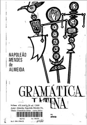 1. ALMEIDA, Napoleão Mendes De. Gramatica Latina ( 2000). -